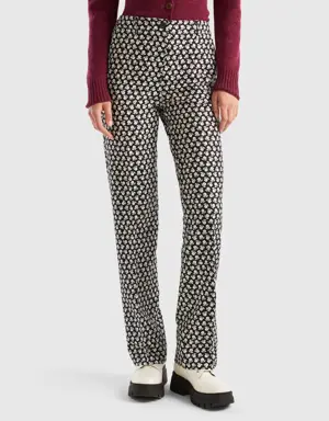 trousers with flower print
