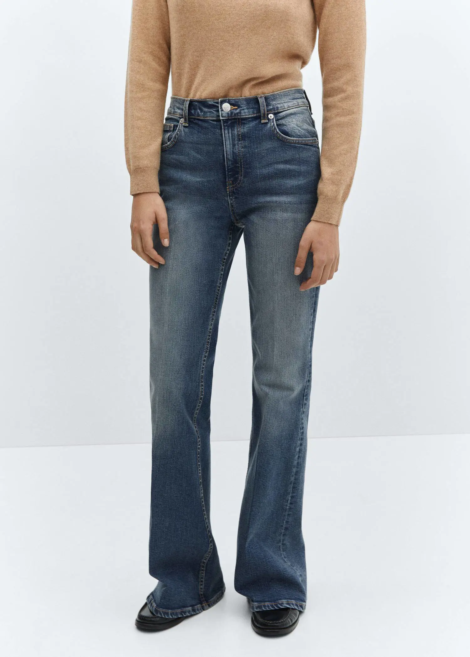 Mango High-waist flared jeans. 2