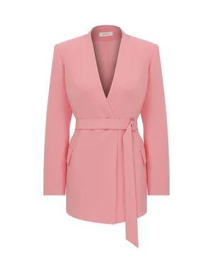 Flamingo Belt Detailed Long Jacket