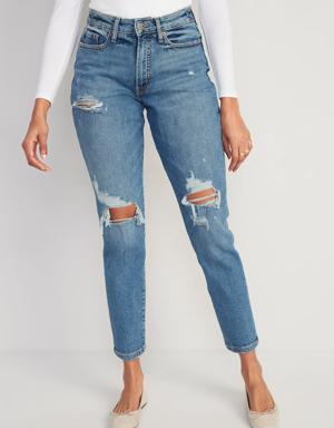 High-Waisted Slouchy Taper Ankle Jeans for Women