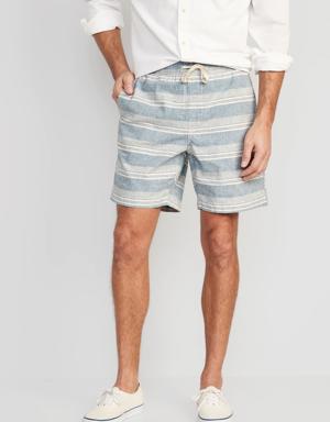 Linen-Blend Jogger Shorts for Men -- 7-inch inseam blue