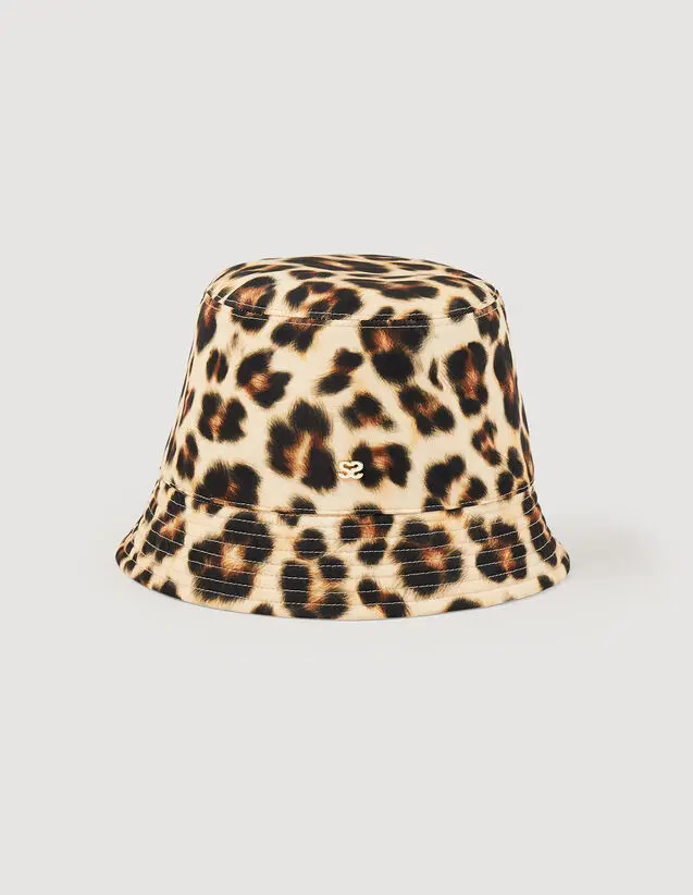 Sandro Reversible leopard-print hat. 1