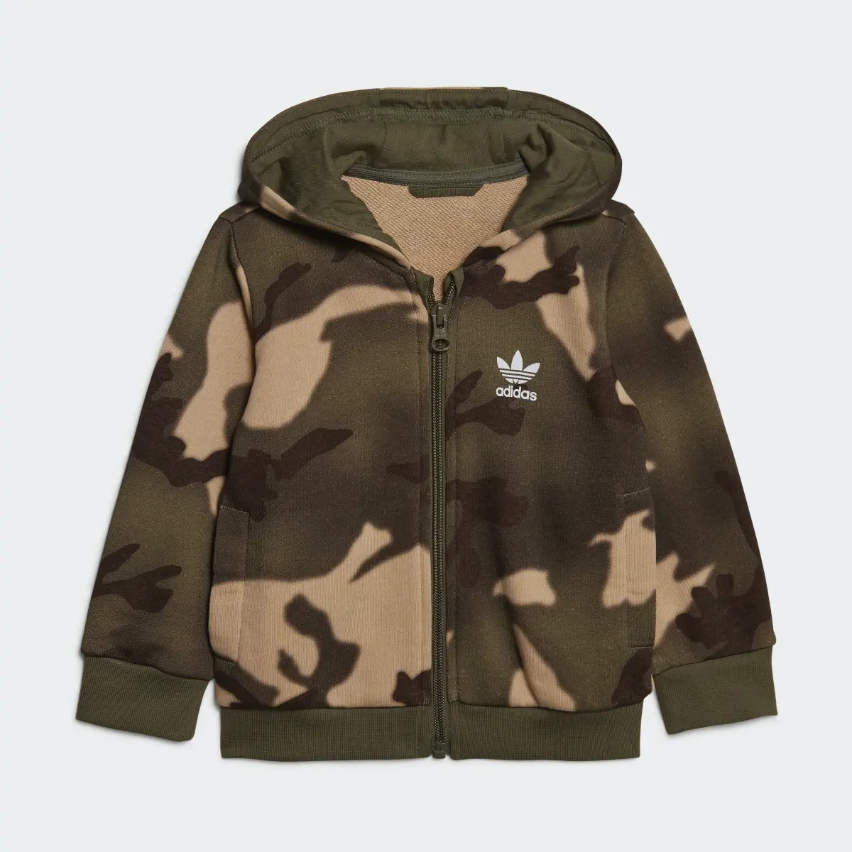 Adidas Conjunto de Sudadera con Gorro Camo con Cierre Frontal. 3