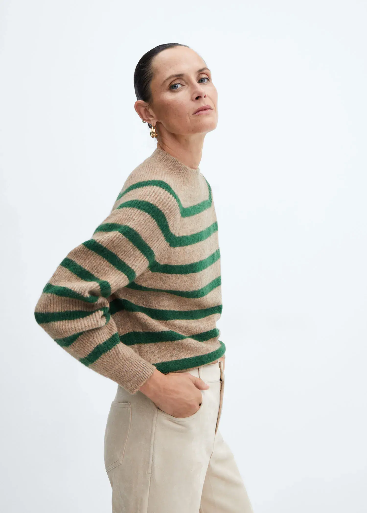 Mango Round-neck striped sweater. 2