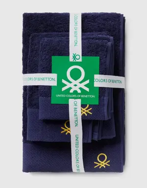 dark blue towel set in 100% cotton