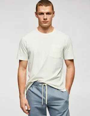 Mango 100% cotton t-shirt with pocket
