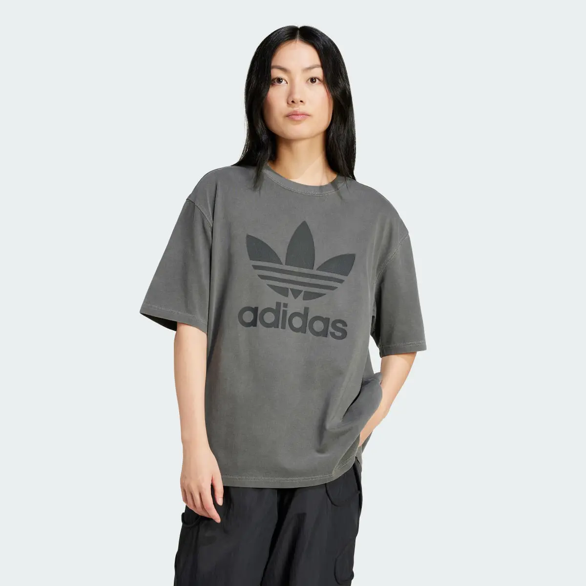 Adidas Washed Trefoil T-Shirt. 2