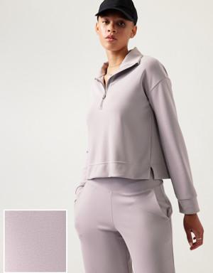 Athleta Seasoft Quarter Zip purple