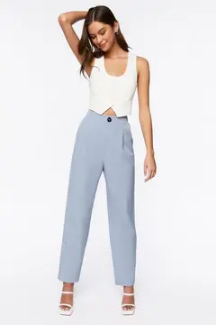 Forever 21 Forever 21 High Rise Wide Leg Pants Blue Haze. 2