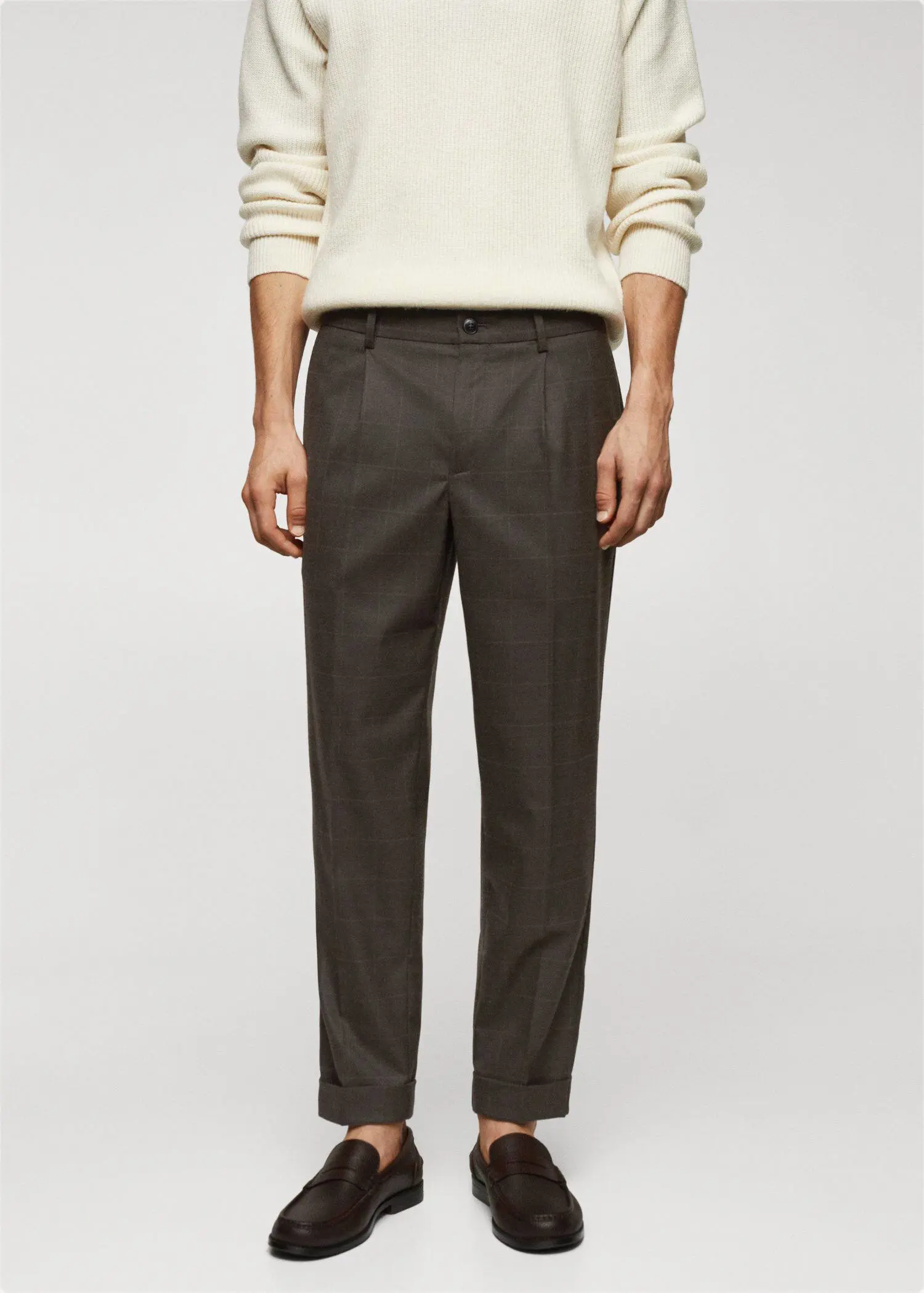 Mango Slim-fit check-print trousers. 2