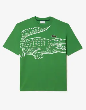 Men’s Lacoste Round Neck Loose Fit Crocodile Print T-shirt