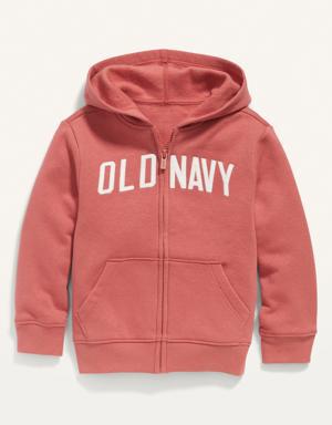 Old Navy Unisex Logo-Graphic Zip-Front Hoodie for Toddler red