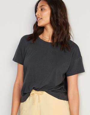 Old Navy Sunday Sleep Cropped Lounge T-Shirt for Women black