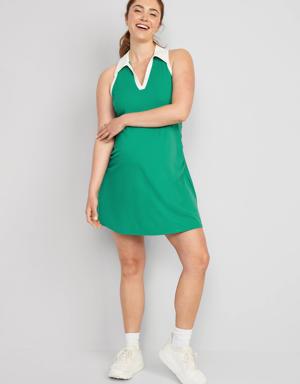Maternity PowerSoft Polo Dress green