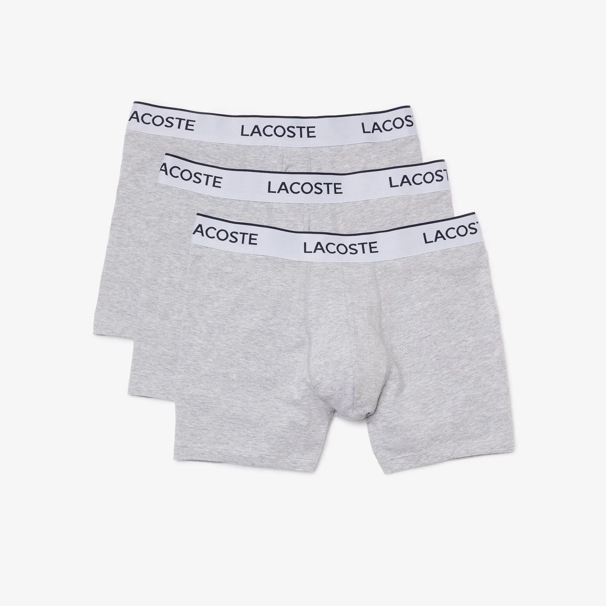 Lacoste Men's 3-Pack Branded Striped Boxers. 1