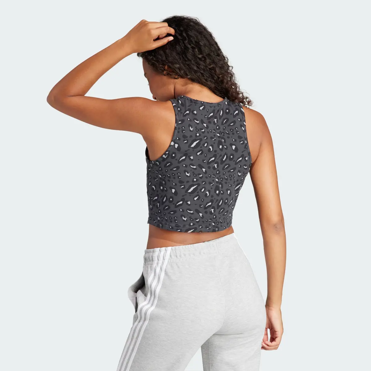 Adidas Essentials Animal-Print Crop Tank Top. 3