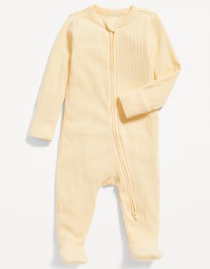 Unisex Sleep & Play 2-Way-Zip Footed One-Piece for Baby yellow