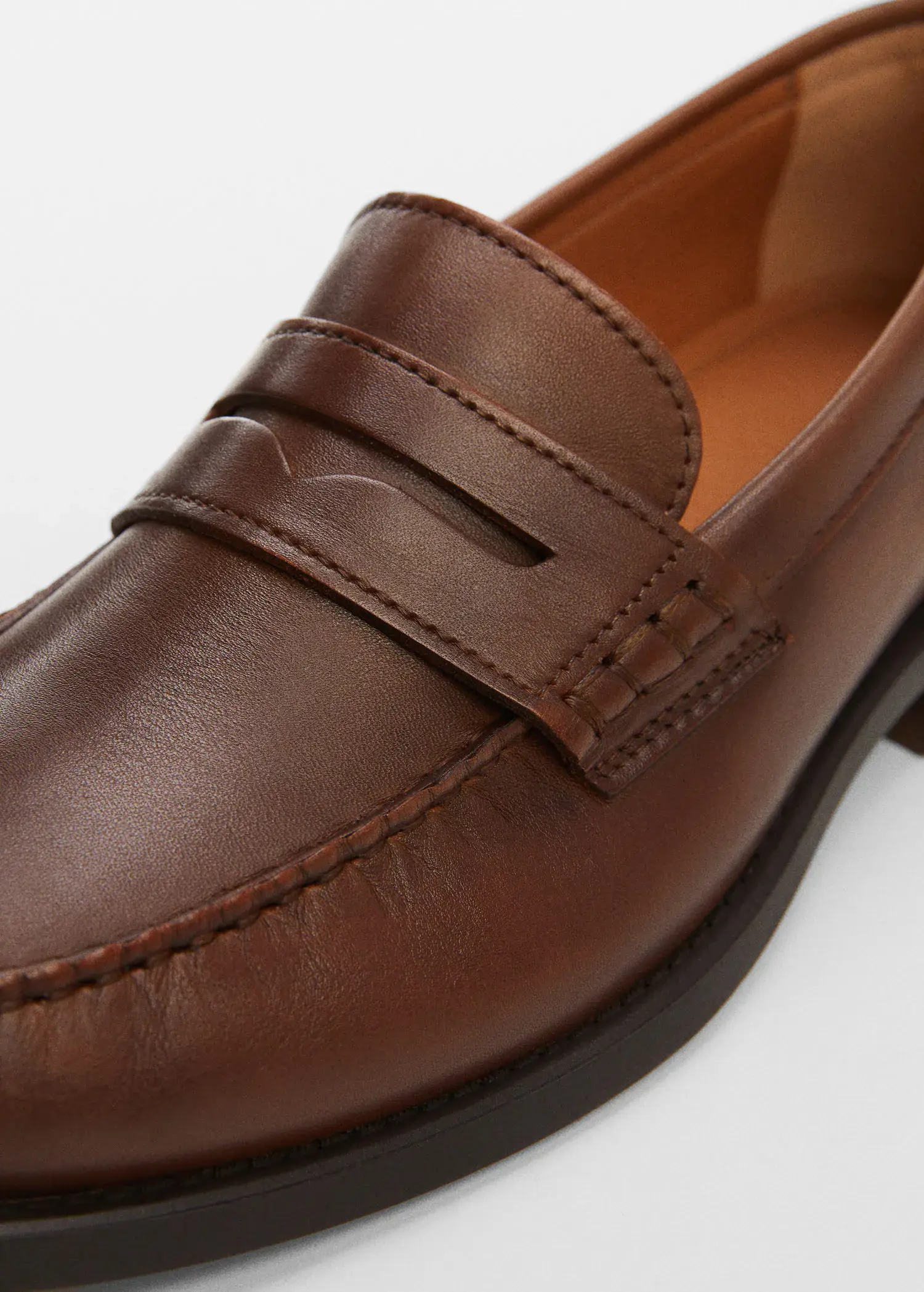 Mango Leather penny loafers. 1