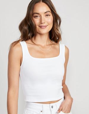 Old Navy Ultra-Cropped Rib-Knit Tank Top white