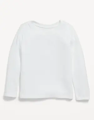 Unisex Solid Long-Sleeve Thermal-Knit T-Shirt for Toddler white