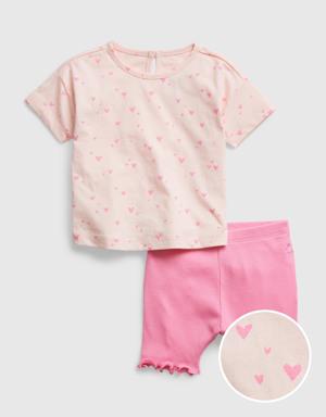 Baby 100% Organic Cotton Mix and Match 2-Piece Outfit Set pink