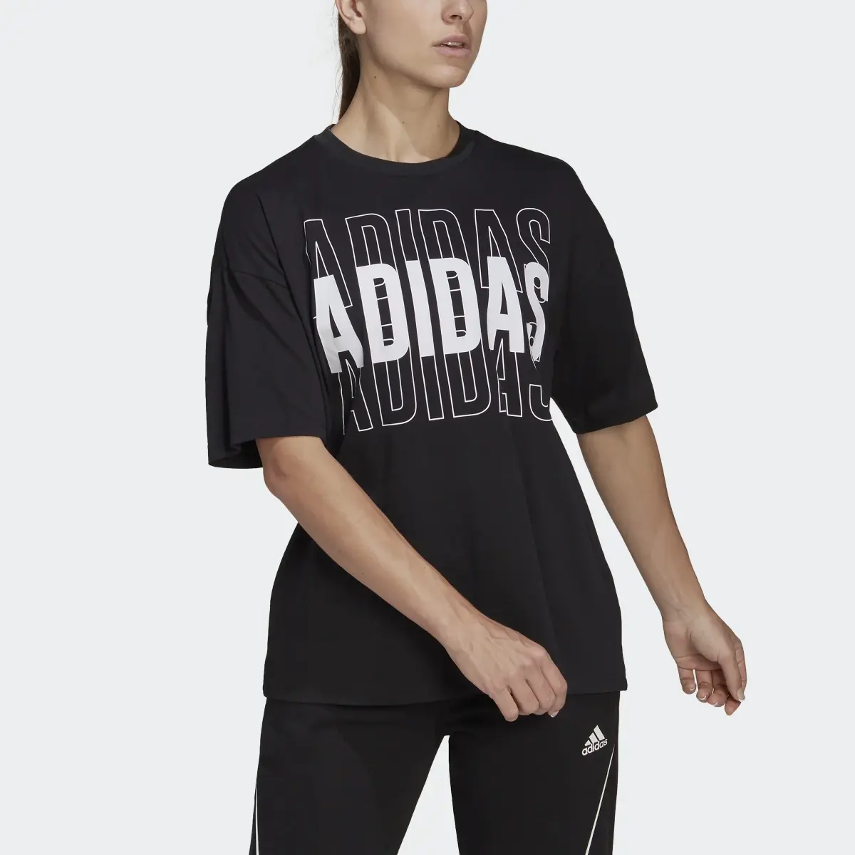 Adidas Essentials Repeat adidas Logo Oversized Tee. 1