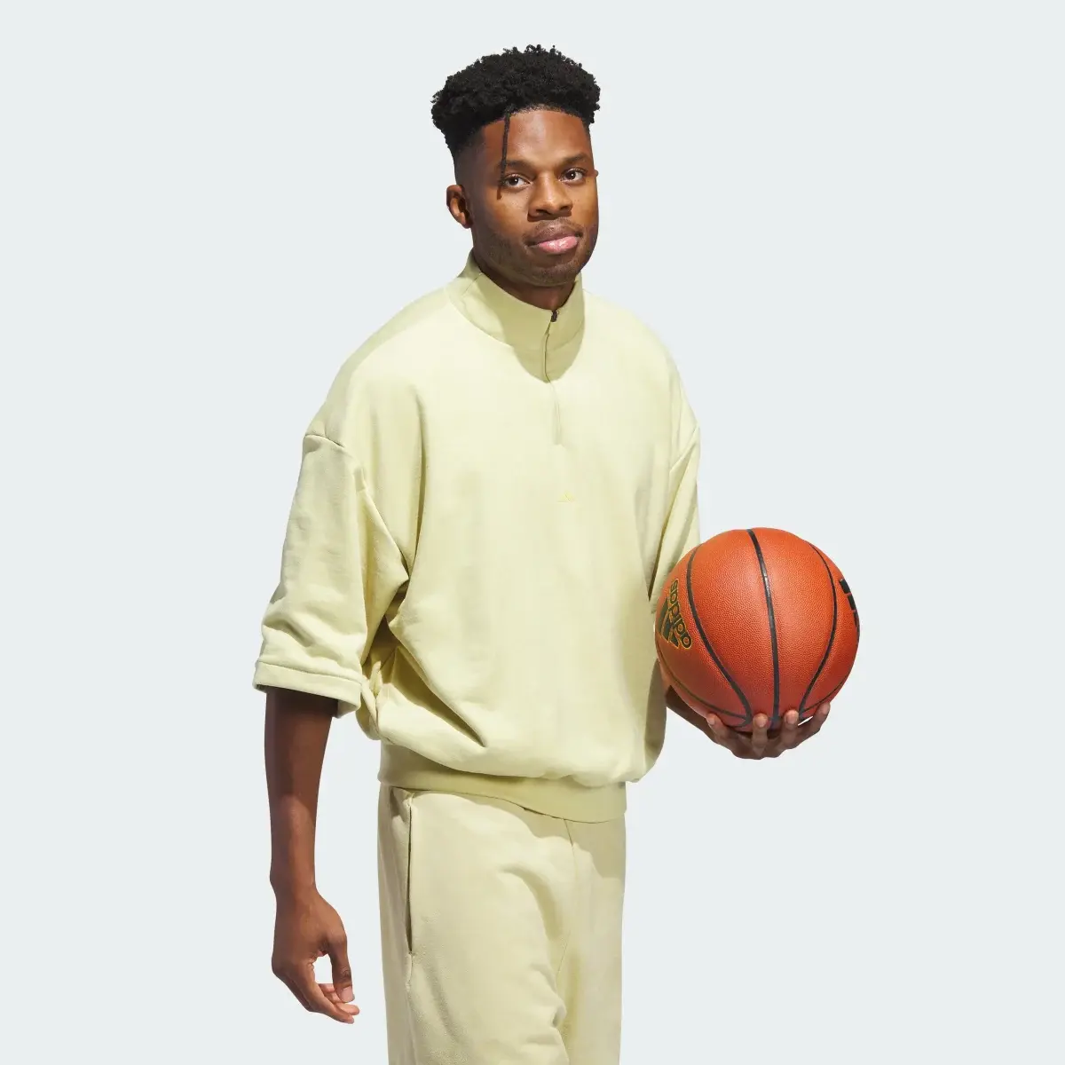 Adidas Sweat-shirt demi-zip 3/4 Basketball Suede. 3