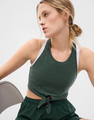 Fit Breathe Tie-Front Cropped Brami green