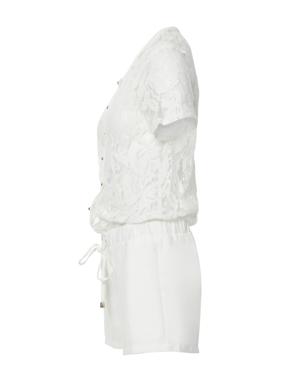 Mini White Jumpsuit with Lace