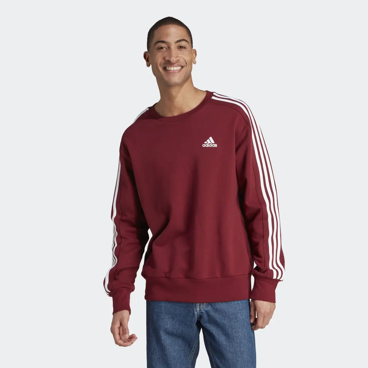 Adidas Sudadera Essentials 3 Franjas Felpa Francesa. 2