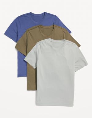 Soft-Washed Crew-Neck T-Shirt 3-Pack for Men gray