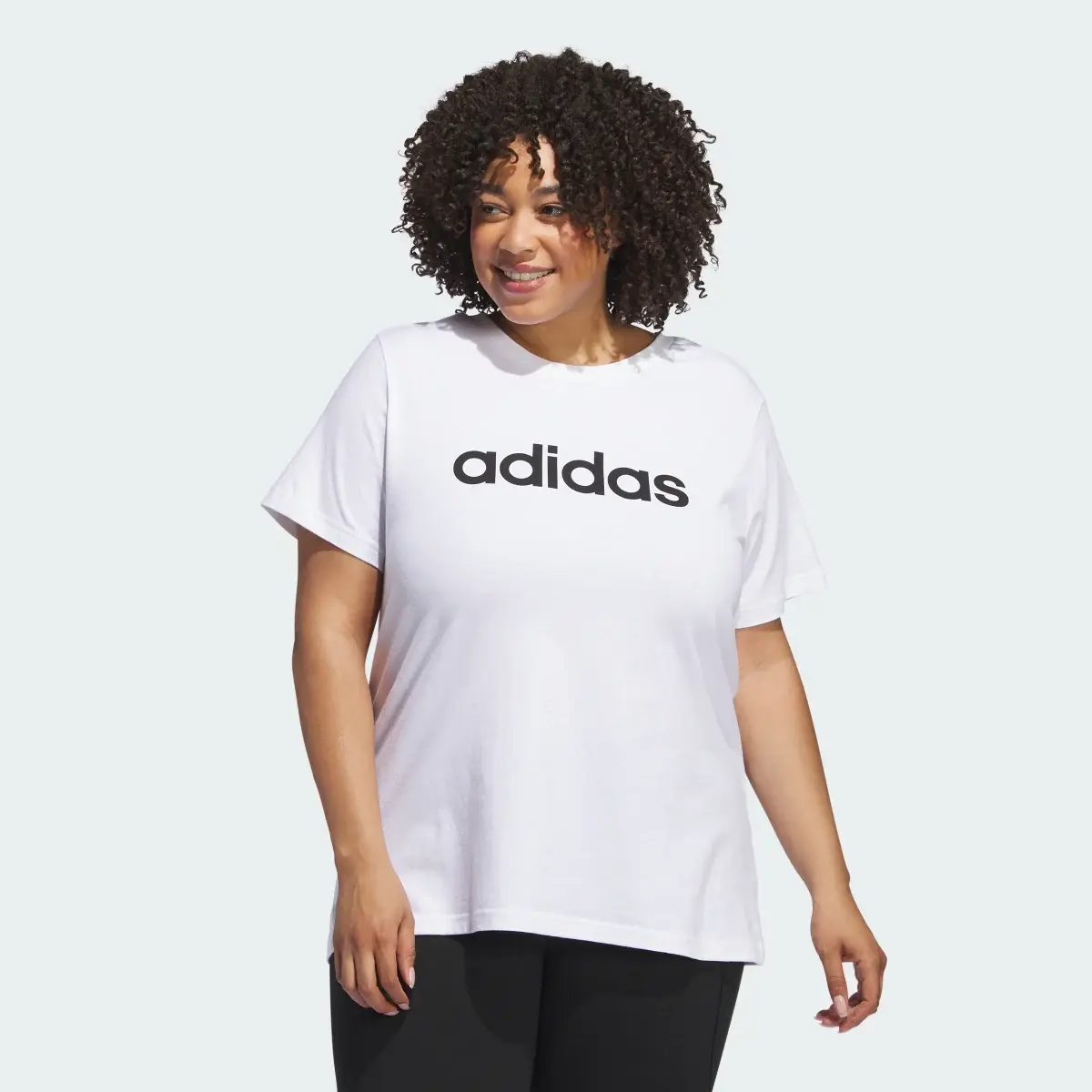 Adidas Linear Logo Tee (Plus Size). 2