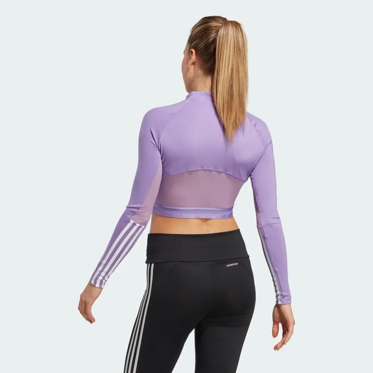 Adidas AEROREADY Hyperglam Crop Long-Sleeve Top. 3