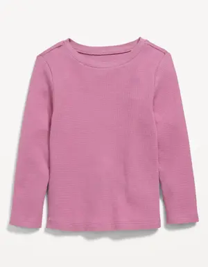 Unisex Long-Sleeve Thermal-Knit T-Shirt for Toddler pink