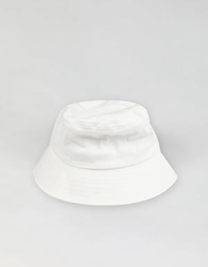 Bucket Beyaz Kadın Şapka