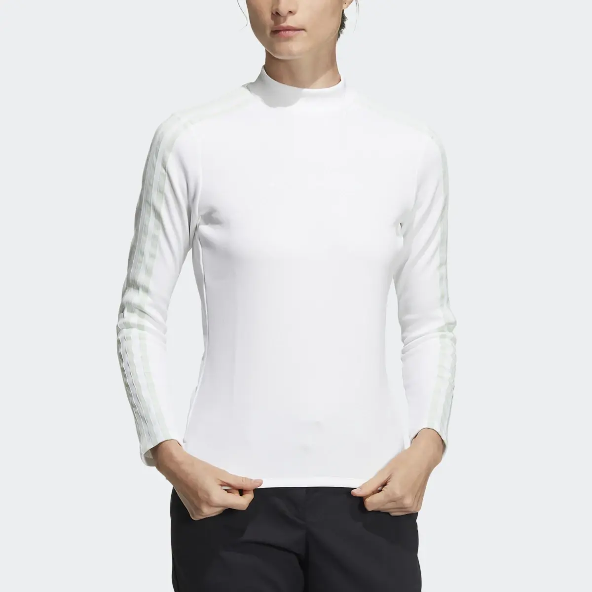 Adidas AEROREADY 3-Stripes Mock Neck Long Sleeve Shirt. 1