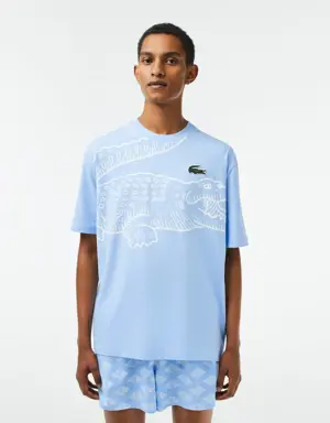 Lacoste T-shirt com estampado de crocodilo loose fit com decote redondo Lacoste para homem