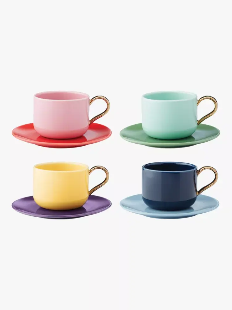 Kate Spade Cups & Saucer 8 Piece Set. 1