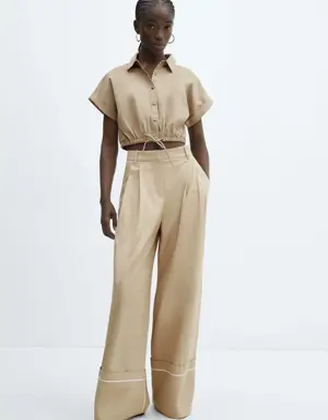 Cotton pleated trousers