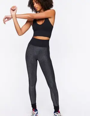 Forever 21 Active Seamless Glitter Leggings Black/Silver