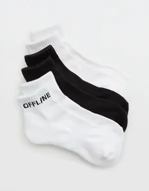 By Aerie Short Crew Sock 3-Pack