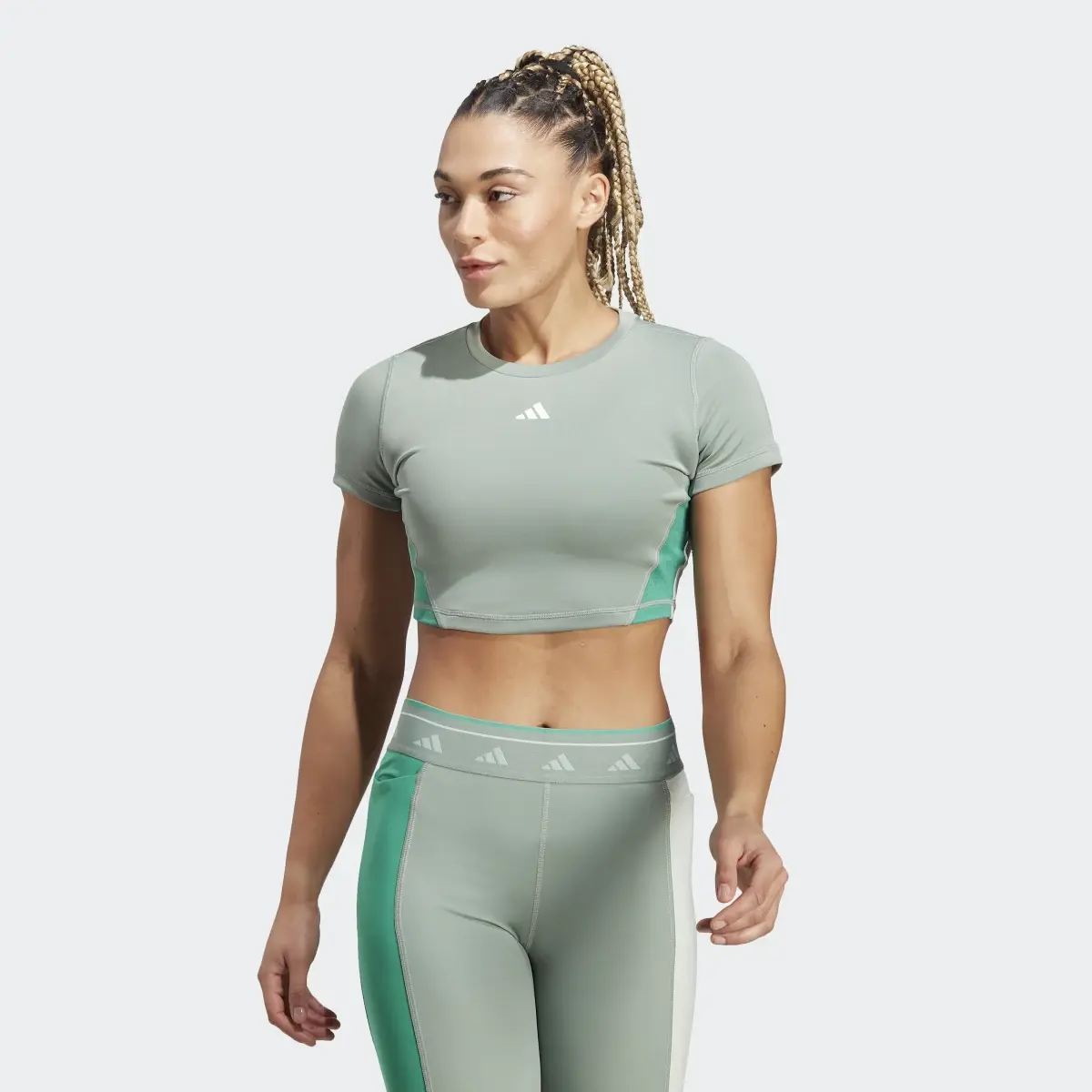 Adidas Training Colorblock Crop Top. 2