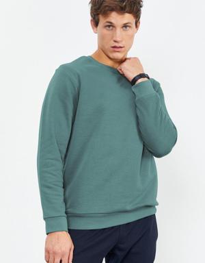 Tommy Life Mint Yeşili Basic O Yaka Rahat Form Erkek Sweatshirt - 88053. 3 Tommy Life Mint Yeşili Basic O Yaka Rahat Form Erkek Sweatshirt - 88053. 3