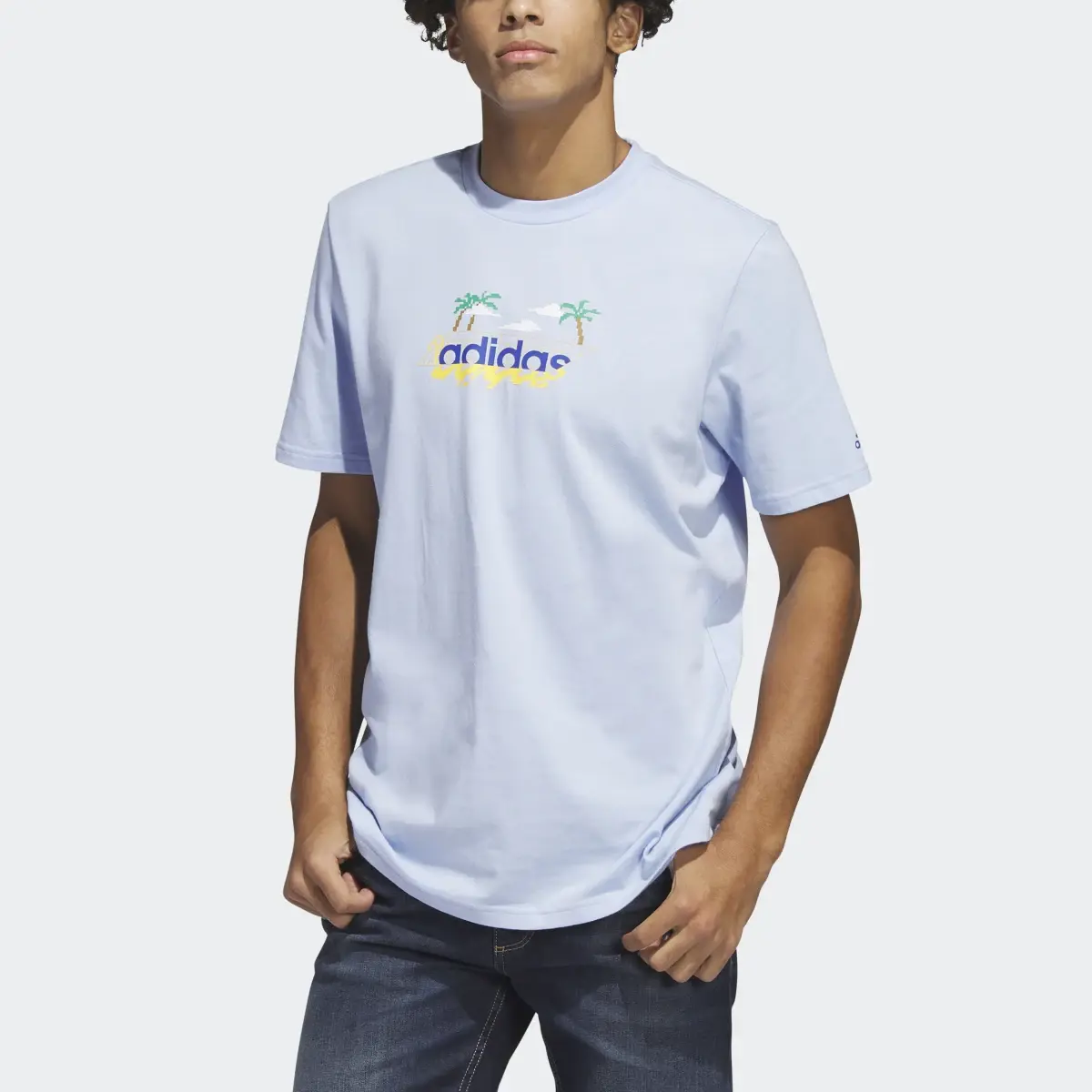 Adidas Linear Beach-Bit Short Sleeve Graphic Tee. 1