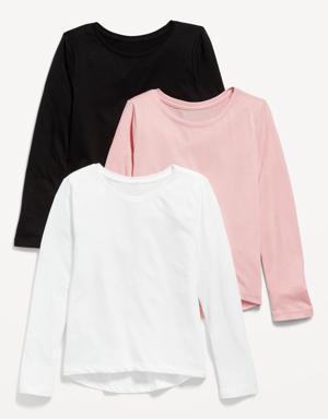 Softest Long-Sleeve Scoop-Neck T-Shirt 3-Pack for Girls multi