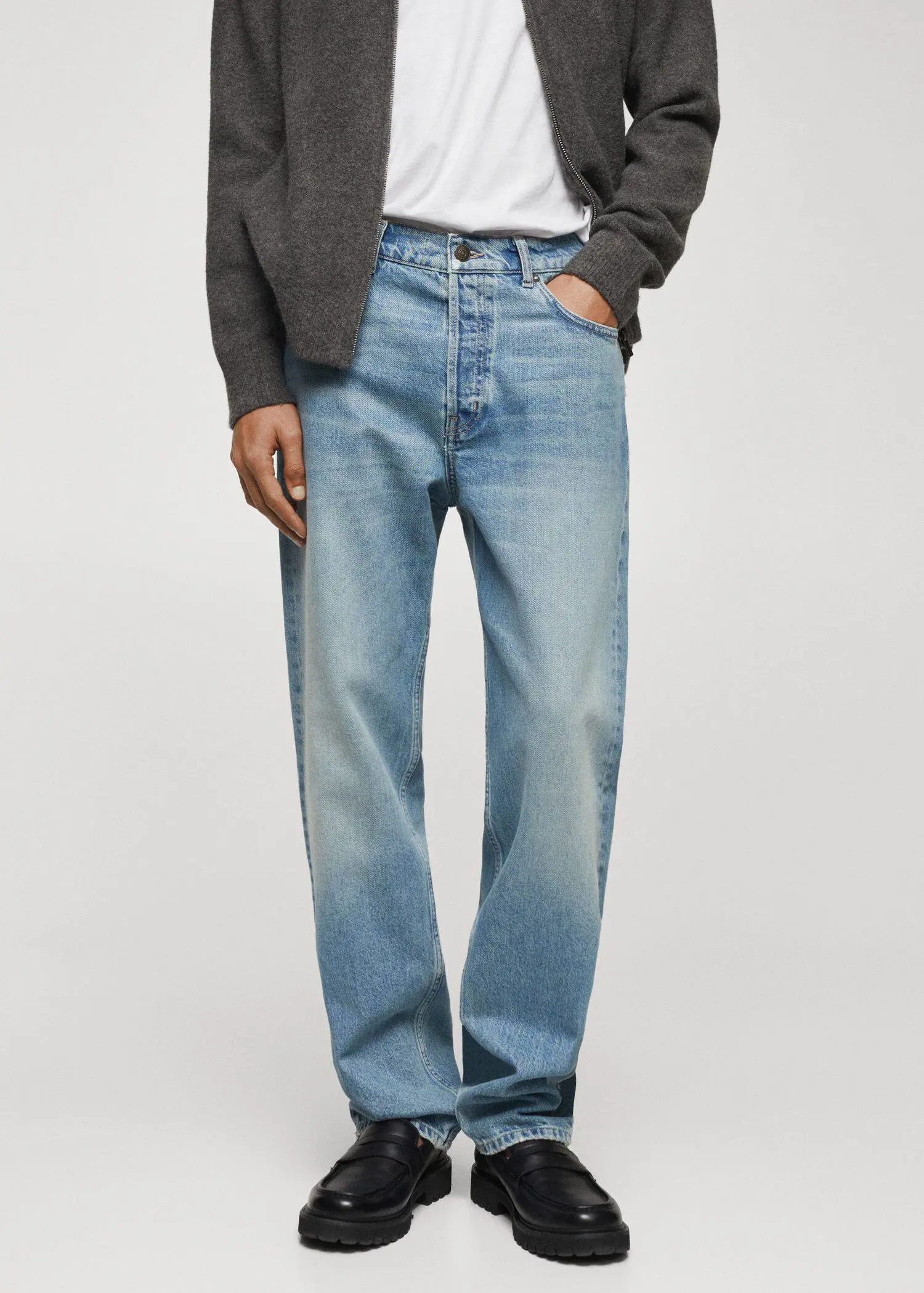 Mango Relaxed-fit medium wash jeans. 2
