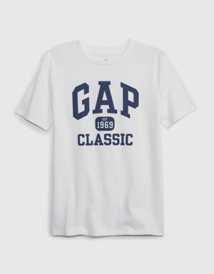 Kids 100% Organic Cotton Archive Gap Arch Logo T-Shirt white