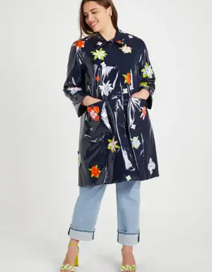 Floral Embellished Raincoat