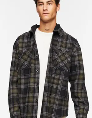 Forever 21 Plaid Combo Flannel Shirt Black/Multi