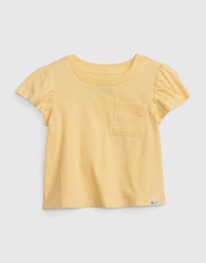 Gap Toddler 100% Organic Cotton Mix and Match Flutter Sleeve T-Shirt yellow